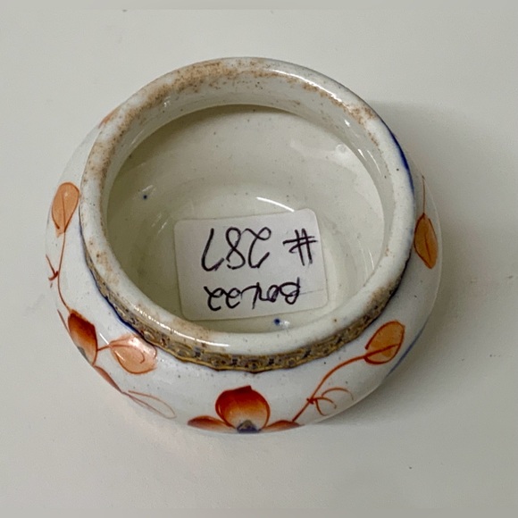 19th Century Antique Gaudy Welsh Unrecorded Pattern Metal Banded Salt Vessel - Picture 14 of 16